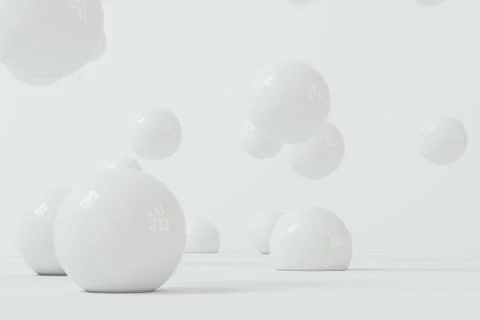 Bouncing soft balls with white background, 3d rendering. Illustrazione stock