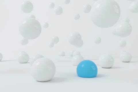 Bouncing soft balls with white background, 3d rendering. Stock Illustration