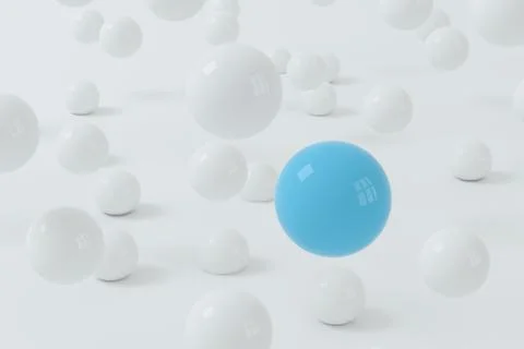 Bouncing soft balls with white background, 3d rendering. Stock Illustration