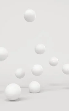 Bouncing soft balls with white background, 3d rendering. Stock Illustration