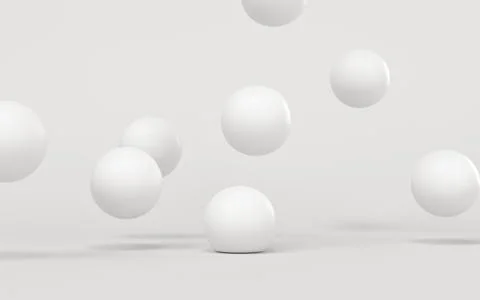 Bouncing soft balls with white background, 3d rendering. Stock Illustration