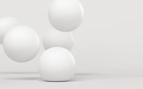 Bouncing soft balls with white background, 3d rendering. Stock Illustration