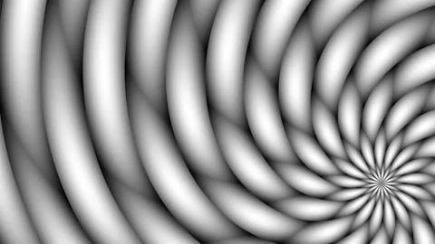 Bouncing Spinning Spiral Mask of Complex Cells Stock Footage 139715067