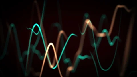 Bouncing Strings of Gold and Aqua Light Background Stock Footage 122278701