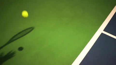 Bouncing the tennis ball and getting ready for serve, by01, slow motion Stock Footage 104672591