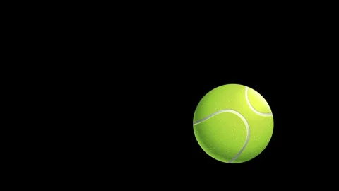 Bouncing Tennis Ball Animation Across Solid Black Background Stock Footage 340323995