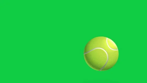 Bouncing Tennis Ball Animation on Green Screen Background Stock Footage 339381609