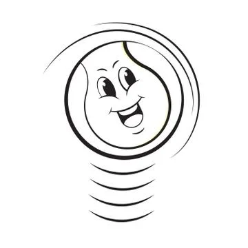 Bouncing tennis ball in black Stock Illustration