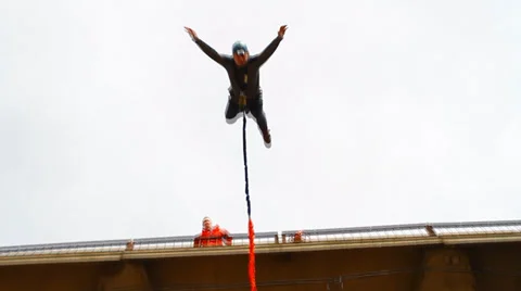 Bouncing through instructor Stock Footage 37033507