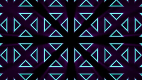 Bouncing triangle tiled neon light background vj loop Stock Footage 240324334