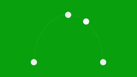 Bouncing white circles in a arc with green screen background Stock Footage 273295542