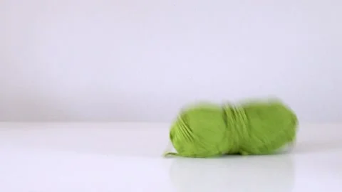 Bouncing yarn green Stock Footage 145069604