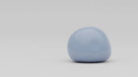 Bouncy ball falling. Morphing sphere movement. Soft body physics 3d render. Stock Footage 132609392
