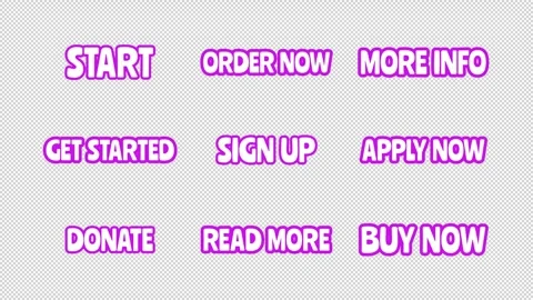 Bouncy bubble outline action text animation set Stock Footage 334191694