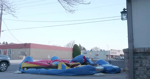 Bouncy Castle Inflating Stock Footage 194470228