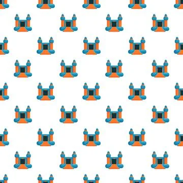 Bouncy castle patterns creating fun seamless background Stock Illustration
