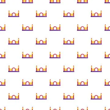 Bouncy castle repeating pattern creating childhood fun background Stock Illustration