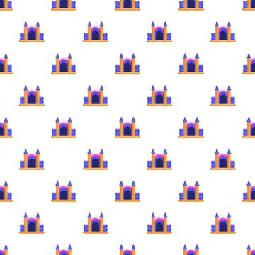 Bouncy castle repeating pattern creating fun background Stock Illustration