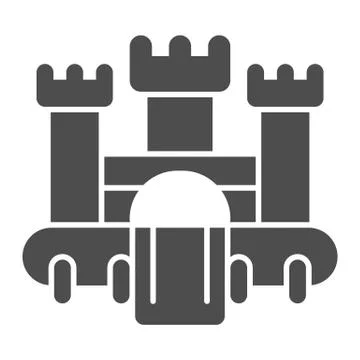 Bouncy castle solid icon, children entertainment concept, jumping house castle Stock Illustration