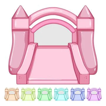 Bouncy inflatable castle cartoon vector graphic Stock Illustration