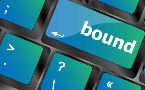 Bound button on computer pc keyboard key Stock Illustration