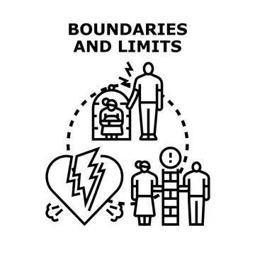 Boundaries and limits in human relationships and communication Stock Illustration