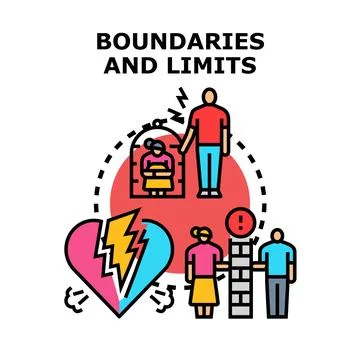 Boundaries and limits in human relationships and communication Stock Illustration