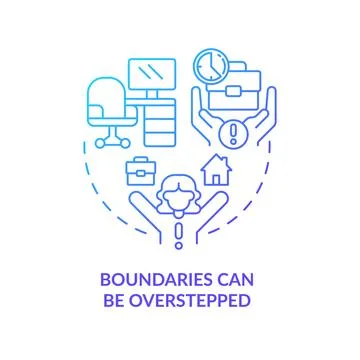 Boundaries can be overstepped blue gradient concept icon Stock Illustration