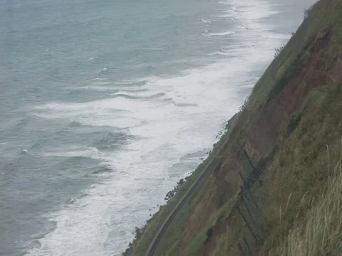 The boundary between sea and land Stock Footage 80672316