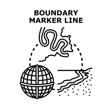 Boundary marker line global map dividing concept Stock Illustration