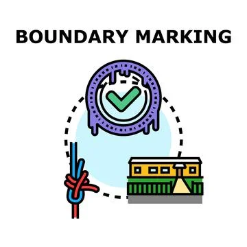 Boundary marking concept illustrating border establishing system Stock Illustration