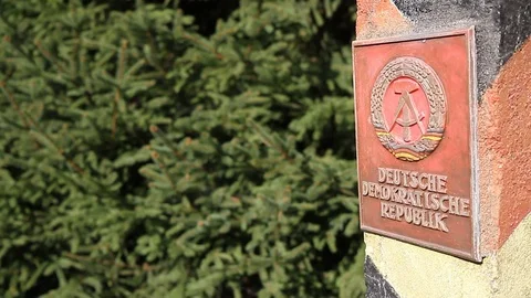 Boundary post of the German Democratic Republic Stock Footage 102444017