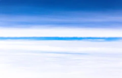 Boundary zone between a sea of clouds and the upper cloudy sky Stock Photos