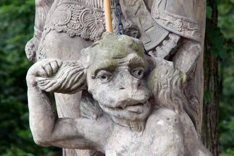 Bounded devil - detail of the head Stock Photos