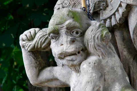 Bounded Devil - Detail of the Head Foto stock