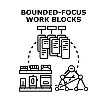 Bounded focus work blocks and concept visualization Illustration