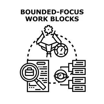 Bounded focus work blocks concept illustration Illustration