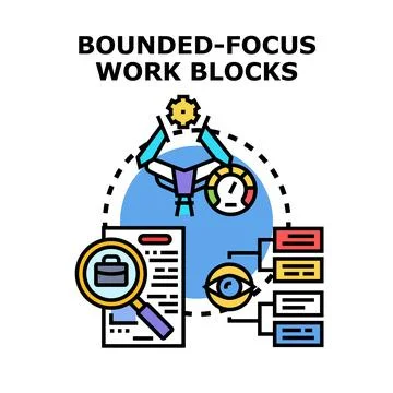 Bounded focus work blocks concept illustration Illustration