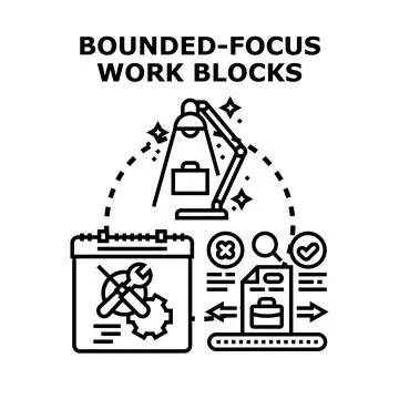 Bounded focus work blocks concept illustration Illustration