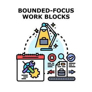 Bounded focus work blocks concept illustration Illustration