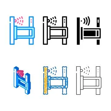 Bounding frame with sensor modern color icon vector Stock Illustration