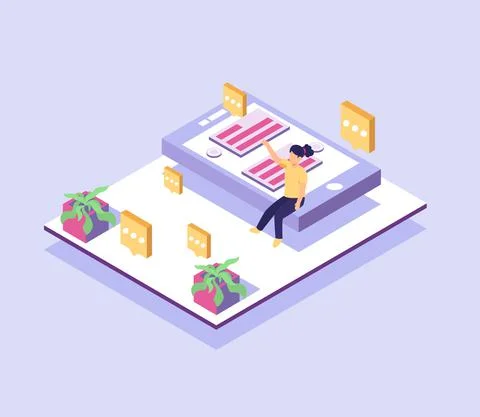 Boundless communications make it easy to stay in touch around the world Stock Illustration