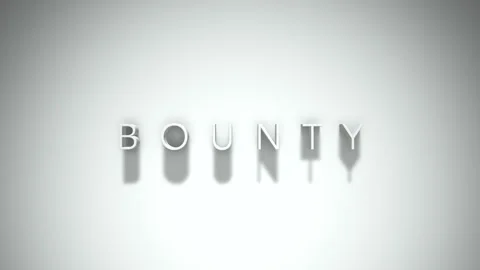 Bounty 3D title animation with shadows on a white background 스톡 동영상 297516664