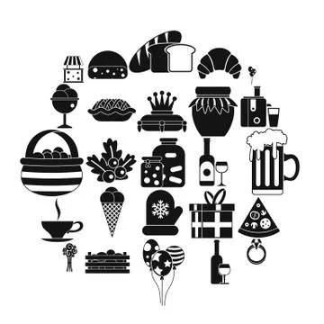 Bounty icons set, simple style Stock Illustration