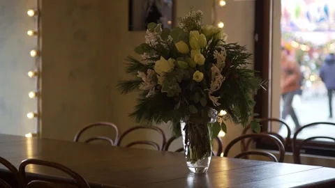 Bouqet on a Table Stock Footage 148531290