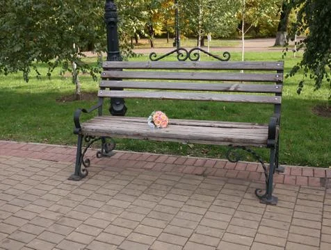 Bouquet on a bench Stock Photos