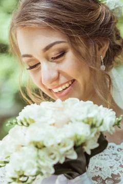 Bouquet in bride's hands Stock Photos