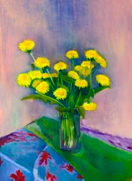 Bouquet of dandelions Stock Illustration