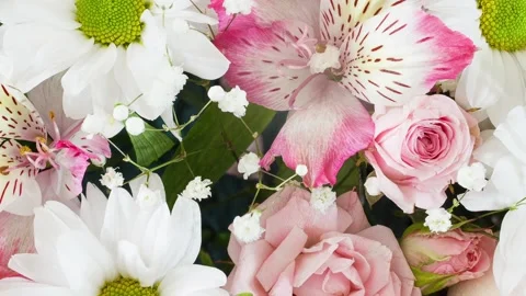 Bouquet of different flowers Stock Footage 207801698