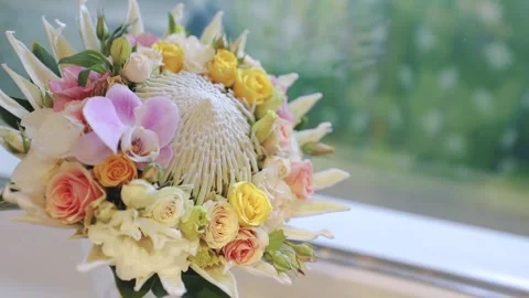 Bouquet of different flowers Stock Footage 310803166